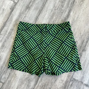 Melly M Shorts Green & Navy Blue Abstract Print Size 0 Perfect - Picture 1 of 5