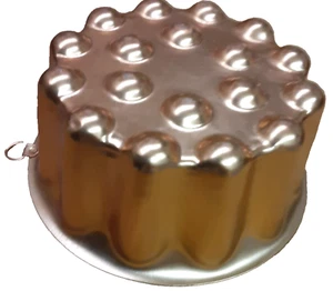 Round Copper Color Aluminum Jello Mold Bubble Bottom 4 Cups 6.75" D 2.75" H - Picture 1 of 10