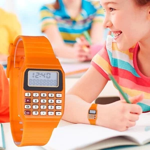 Silikon Multi Time Elektronischer Armband Taschenrechner Uhr Praktische Sportuhr - Bild 1 von 7