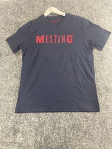 Ford Mustang  Shirt Mens Medium Blue Tee Short Sleeve Car Logo Cotton n327 - Picture 1 of 9