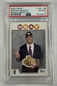 2008-09 Topps Michael Beasley 14k Gold Rookie Medaillons PSA 10! Pop 1/1 🙂 - Bild 1 von 3