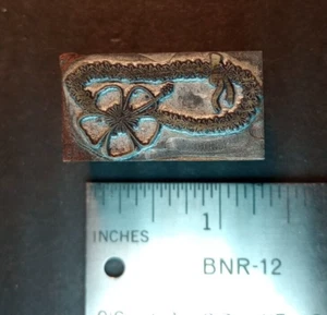Blumenkette Vintage Buchdruck Druckblock - Bild 1 von 1