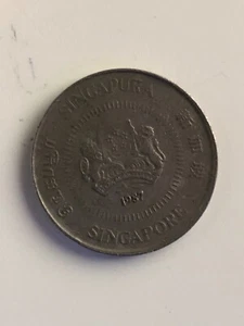 1987 Singapore 10 Singapore coin cents - Picture 1 of 2