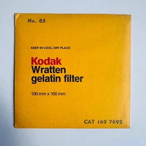 Kodak No. 85 Wratten gelatin filter 100x100mm - Picture 1 of 2
