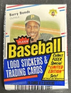 1988 Fleer Baseball Cello Pack Barry Bonds Pirates (Top) Jesse Orosco Mets (Back - Picture 1 of 2
