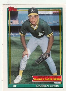 FREE SHIPPING-MINT-1990-91 Topps Major League Debut Darren Lewis #87 A'S - Picture 1 of 1