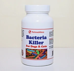 BACTERIA KILLER FOR DOGS & CATS  - 100% NATURAL HERBAL -  120 CAPS - Made in USA - Picture 1 of 9