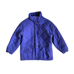 L.L. Bean Damen Petites Small gesteppte Reitjacke hellblau Druckknöpfe gefüttert - Bild 1 von 15