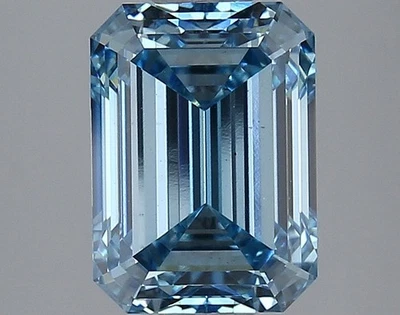 EMERALD 3.07 Ct Fancy Vivid Blue VS2 Clarity IGI Certified Lab Grown CVD Diamond - Image 1 of 4