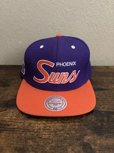 Cappello Phoenix Suns Mitchell Ness Hardwood Classics Scritta Snapback Retrò Nuovo - Foto 1 di 6