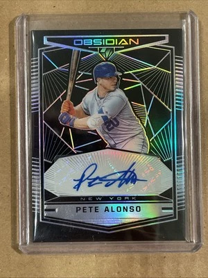 2019 Pete Alonso Panini Chronicles Obsidian Auto #OA-PA RC Rookie Card NY Mets - Image 1 of 2