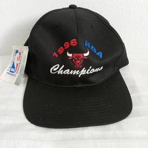 Vintage Chicago Bulls Cap NWT NBA CHAMPIONS 1996 Snapback Hat Licensed - Picture 1 of 7