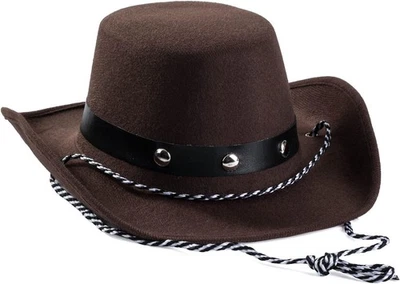 Divertidos sombreros de fiesta de fieltro marrón sombrero de vaquero para niños y bebés - fiesta occidental...  Foto 1 de 4