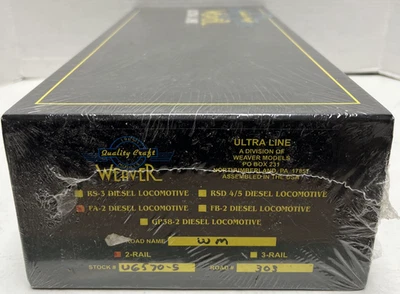 WEAVER O-GAUGE WESTERN MARYLAND FA-2 DIESEL LOCOMOTIVE (2-RAIL) #303 -NEW SEALED - Image 1 of 3