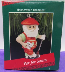 Vintage 1988 Hallmark Keepsake Par Para Santa Golf Vacaciones Adorno de Navidad - Imagen 1 de 6