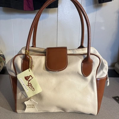 Vintage Aspects Beige Leather With Brown Leather Accents Leather Interior NWT - Image 1 of 4
