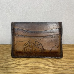 Bambou Scritto Leather Card Holder brown leather card holder - Picture 1 of 13