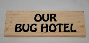 Personalised Any Words Bug Insect Hotel Sign Plaque Garden Hide Shed Nature Bees - Picture 1 of 13