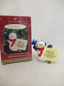 1999 MILLENNIUM SNOWMAN Hallmark Keepsake Ornament - Free Shipping! - Picture 1 of 5