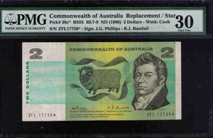 Commonwealth of Australia STAR NOTE Pick#38c* R83S 1968 $2 Phillips R PMG 30 VF - Picture 1 of 2
