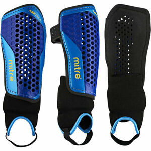Mitre Aircell Carbon Ankle Protect Football Shin Pads Shinguards Blue / Yellow