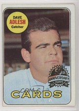 2018 Topps Heritage 1969 Buybacks Dave Adlesh (50th Anniversary Logo on Right)