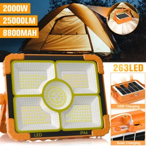 2000W LED Baustrahler Akku LED Strahler Solar Arbeitsleuchte Arbeitsscheinwerfer - Bild 1 von 13