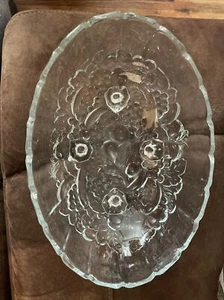 vintage Clear glass fruit bowl pedestal - Picture 1 of 3