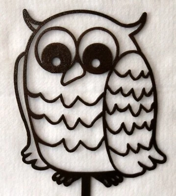 OWL Bird Yard Garden Stake Ornamental Plasma Cut Metal Art  Color Choice - Image 1 of 3