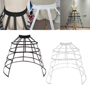 Gothic Women 5 Hoops Crinoline Hoop Cage Skirt Pannier Bustle Petticoat 95CM - Picture 1 of 21
