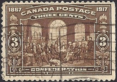 Canada  # 135 RSE    50th ANNIVERSARY OF  CONFEDERATION     Fine Used 1917 Issue - Image 1 of 2