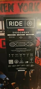 Supreme RIDE Shadowban Snowboard (154cm) Brand New - Picture 1 of 4