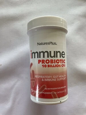 Natures Plus Immune Probiotic 10 Billion CFU, 30 Capsules, No Refrigeration Foto 1 de 4