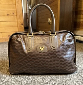 MARIO VALENTINO Boston Bag Leather Used Original Authentic Nice Canvas - Picture 1 of 21