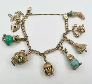 Pulsera Dije Vintage Llena de Oro 12k con Dijes Móviles Vintage Monet & Avon - Imagen 1 de 11