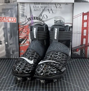 NIKE Force Savage Elite 2 TD Men's Sz 16 Detachable Football Cleats BLK/WHT NEW - Picture 1 of 12
