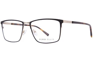 Perry Ellis PE1319-1 Eyeglasses Men's Brown Full Rim Rectangle Shape 58mm - Picture 1 of 5