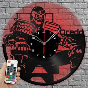 LED Vinyl Clock Judge Dredd LED Light Vinyl Record Wall Clock Home Decor 1169 - Picture 1 of 11