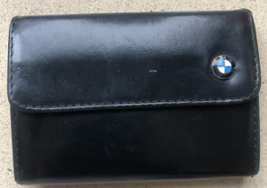 Estuche porta tarjetas de visita de cuero NEGRO con logotipo BMW de colección - Imagen 1 de 20