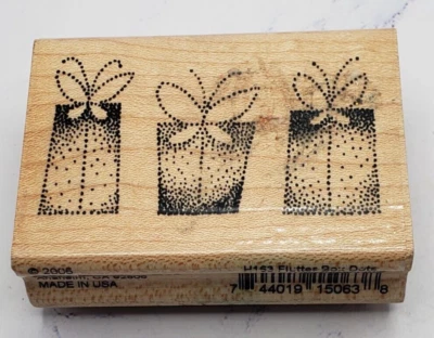 Stampendous Lots of Dots Gift Packages Presents Wood Mounted Rubber Stamp - Image 1 of 4