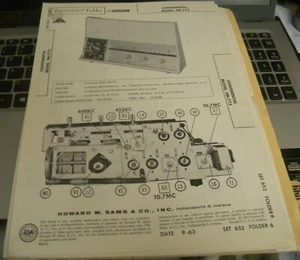 CONTINENTAL AM/FM RECEIVER W/ELECTRIC CLOCK MODEL: FM-773 (SAMS PHOTOFACT 652-6) - Picture 1 of 1