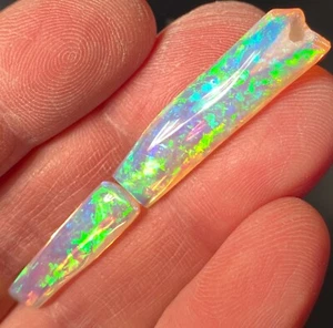 19.55ct Rare Australian Belemnite Pipe Opal Fossil Jewelry Collectors Gem - Picture 1 of 8