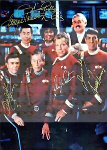 Beautiful 7x5 Signed Photo Star Trek William Shatner, Leonard Nimoy, James Dooha