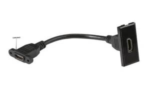 ML715 - BLACK MODULAR HDMI OUTLET W/ 100MM HDMI EXTENSION, IP20 - Picture 1 of 1