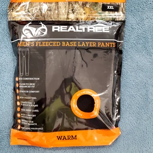 Realtree Men's Fleeced Base Layer Pants. Size 2XL Black NIP Thermal Underware - Picture 1 of 4