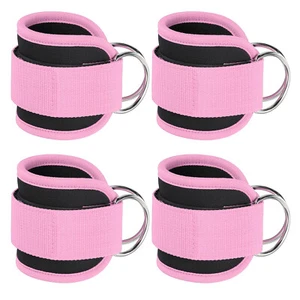 4Pcs Ankle Strap for Cable Machine, Gym Cable Kickback Ankle Wrap, Pink - Picture 1 of 7