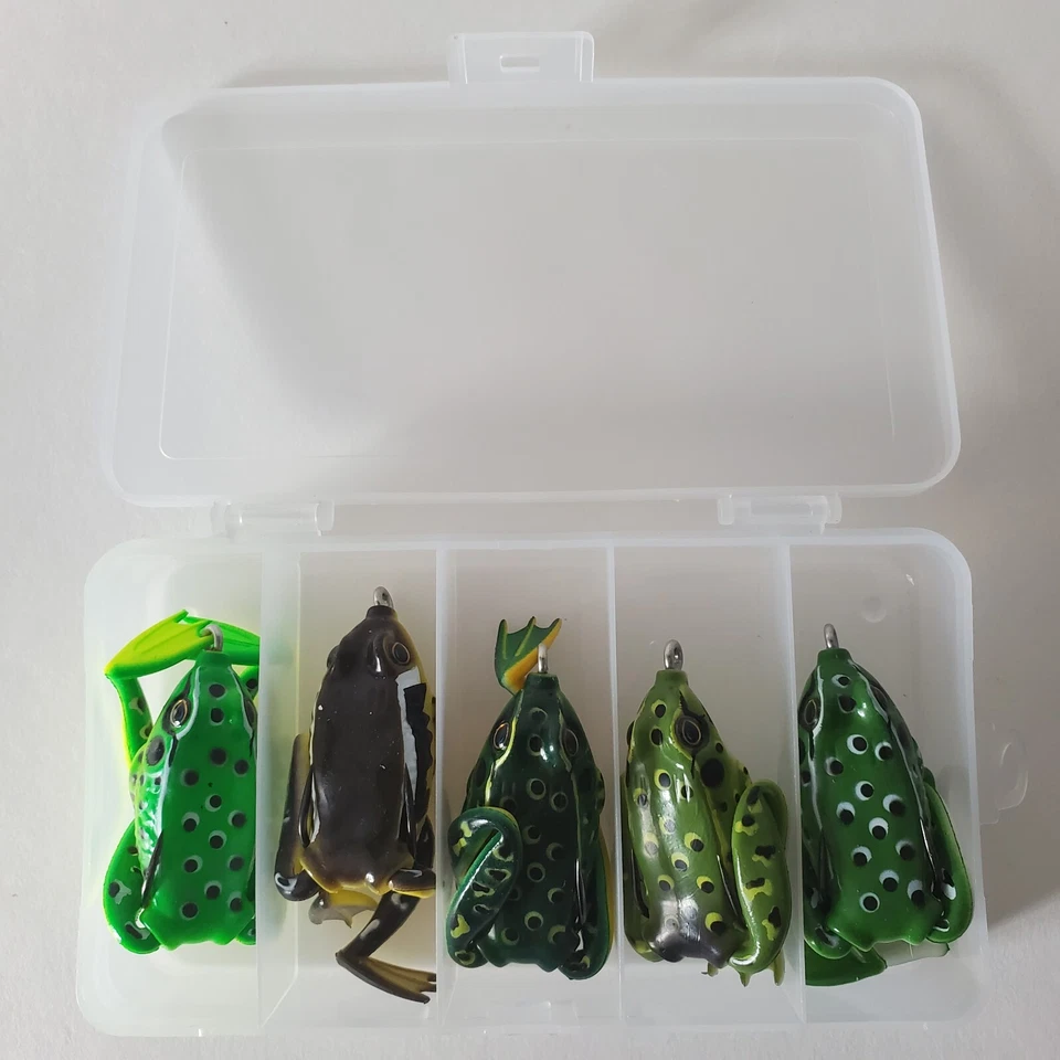 5 un. Señuelos suaves de rana Topwater Crankbaits Cebo Gancho Lubina Carpa Aparejos de pesca Foto 1 de 4