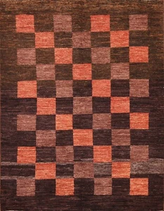 Checked Modern Gabbeh Kashkoli Oriental Area Rug Wool Hand-knotted 5'x6' Carpet - Picture 1 of 12