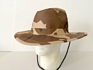 Boonie Bucket Hat Cap Desert Camo With Chin Strap Fishing Hiking Hat Size Small - Picture 1 of 9