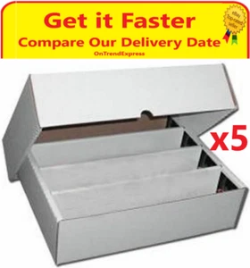 5x Cardboard 3200ct Trading Card Storage Box with Lid Holds up to 3200 Count*NEW - Picture 1 of 7